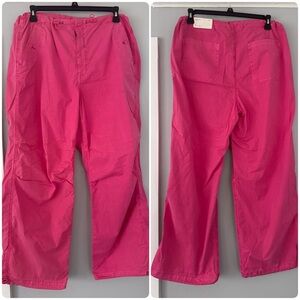 American Eagle parachute Pink Cargo Pants size XL